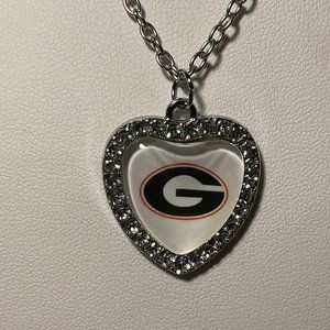 GEORGIA BULLDOGS NCAA 18" HEART NECKLACE  !!!NEW!!!